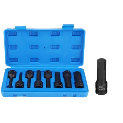 Nadstavce rázové CrMo 1/2" imbus (HEX) profil  H5 - H19   8 ks