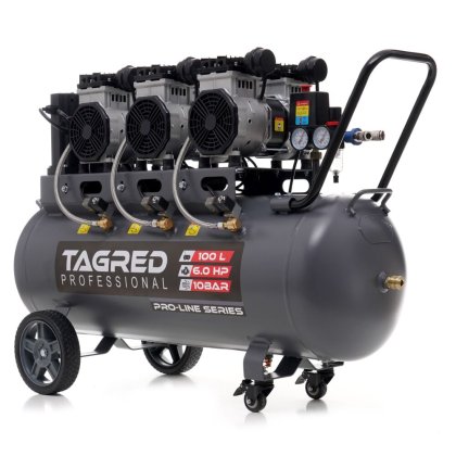 Kompresor bezolejový 6-valcový  100l, 10 bar, 4,5kW, 230V PRO LINE TAGRED