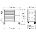 Dielenský mobilný pracovný stôl - 6 zásuviek 4/2  750 kg HAZET