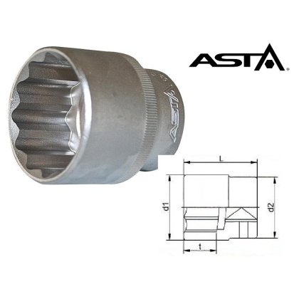 Nadstavec 12-hranný 32mm 1/2" CrV, L 44mm ASTA
