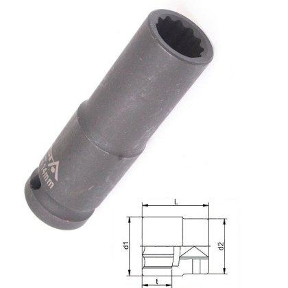 Nadstavec 1/2" 12-hranný rázový 14mm CrMo L78mm ASTA