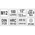 Nadstavec 1/2" XZN M12 L100mm  YATO