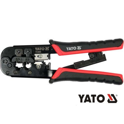 Lisovacie kliešte na telefónne a sieťové konektory RJ11, RJ12, RJ45  190 mm  YATO
