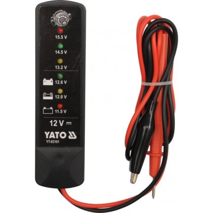Tester stavu a dobíjania akumulátorov 12V YATO